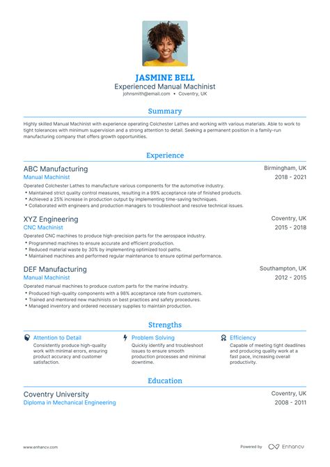 5 Machinist Resume Examples & Guide for 2024