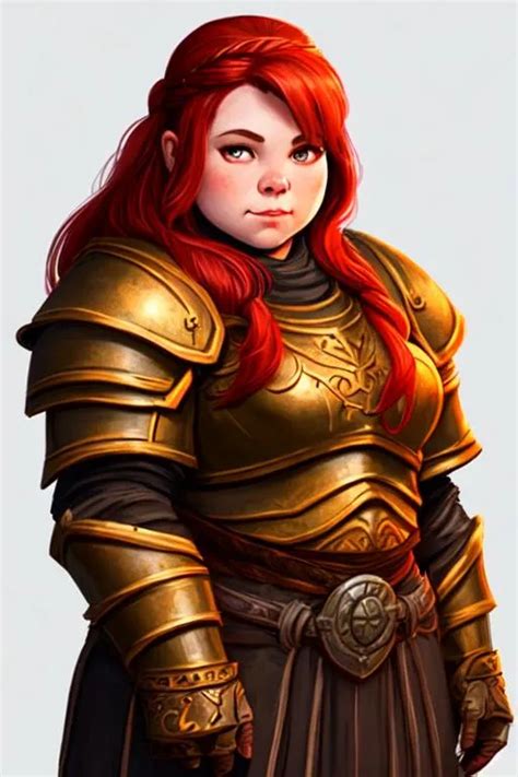 Serious Female Dwarf Paladin In Heavy Full Plate Arm OpenArt