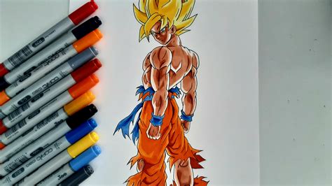 Goku ssj1 drawing done by me "I would rather be a brainless monkey then a heartless monster ...