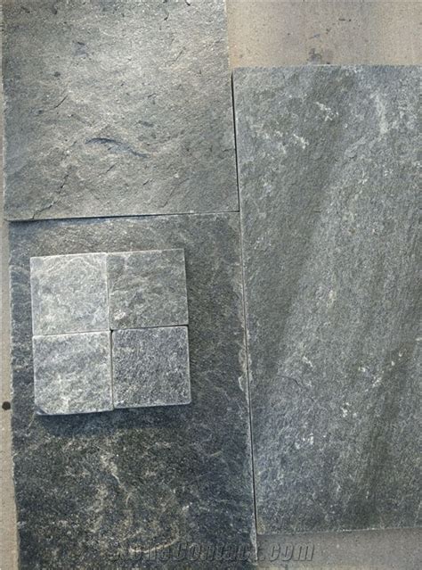 Tumbled Dark Grey Quartzite Slabs And Tiles China Grey Quartzite From