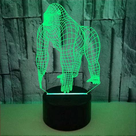 Animal Gorilla Tag Gifts for Monkey Lovers 3D Illusion Night Light