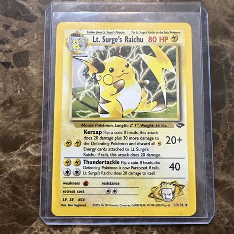 Pok Mon Tcg Lt Surge S Raichu Gym Challenge Holo St Edition