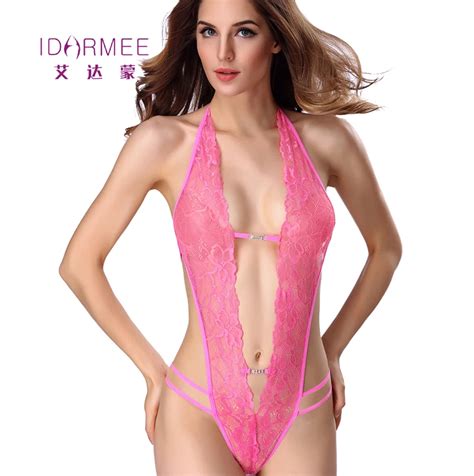 IDARMEE S6557 Plus Size Lace Sexy Lingerie Hollow Out Deep V Teddy Hot