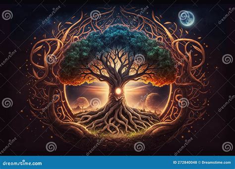 Tree Of Life Yggdrasil Norse Mythology Center Of Universe Sacred Source Of The Planet Life