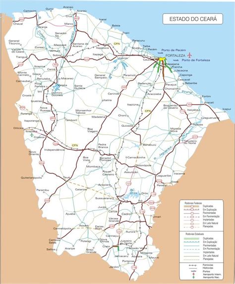 Fortaleza road map - Map of Fortaleza road (Ceará - Brazil)