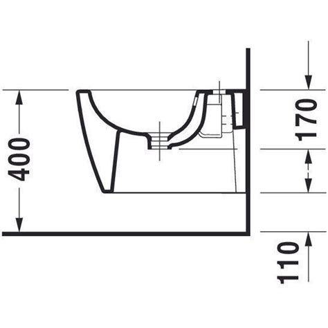 Duravit ME By Starck Bidet Suspendu Compact 37x48cm Avec Trou De