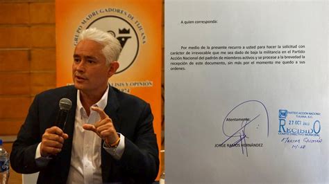 Renuncia Jorge Ramos al Partido Acción Nacional ESQUINA 32