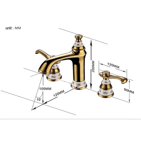 Two Tone Bathroom Faucets Polished Brass Ceramic 3 Hole White