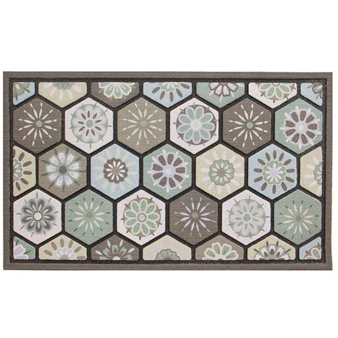 Trafficmaster Hexagon Multi 18 In X 30 In Door Mat 60 730 1918