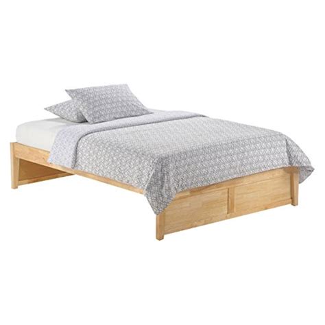 twin basic platform bed  natural finish  series finishnatural