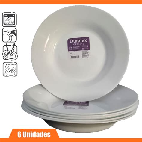 Jogo Kit Pratos Menu Fundo Jantar Branco Porcelana Vidro Opaline