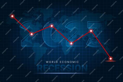 Premium Vector 2023 Economy Recession Global Business Downfall With Falling Arrow And World