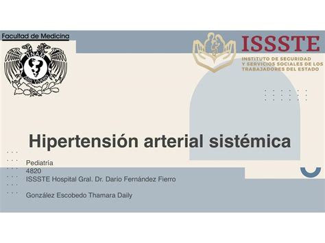 Hipertensión Arterial Sistémica Thamara González Escobedo Udocz