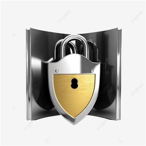 Shield With Safe Padlock Lock Shield Padlock Png Transparent Image