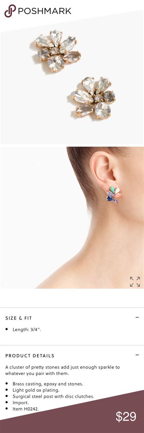 Stunning J Crew Cluster Stone Earrings