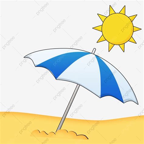 Beach Cartoon Parasol Letnie Wakacje Beach Parasol Rysunek Parasol