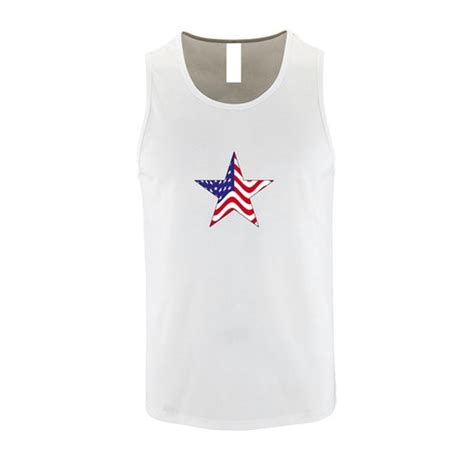 Witte Tanktop Met Print Van Ster Met Amerikaanse Vlag Size S Bol