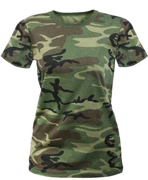 Woodland Army Camouflage Womens Shirt Camouflage T Shirts Camo