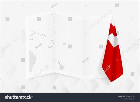 Grayscale Map Tonga Hanging Tongan Flag Stock Vector (Royalty Free ...