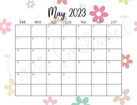 Cute Free Printable Monthly Calendar 2023 - Cassie Smallwood Menu Calendar, Printable Calendar ...