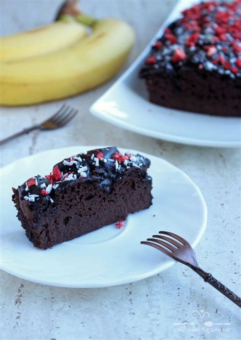 Ciasto czekoladowe brownie z czerwonej fasoli i banana Odżywiaj się