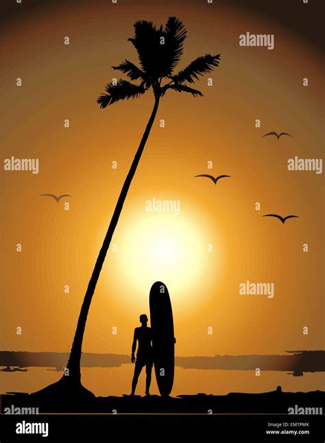 Summer Vacations Surfing Stock Vector Image And Art Alamy