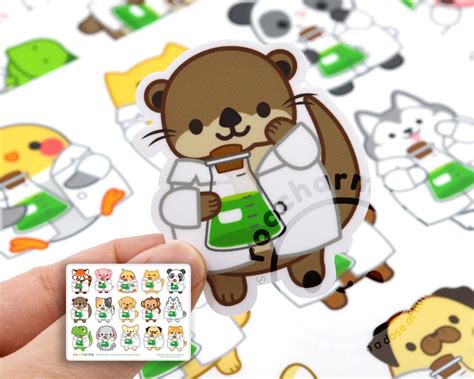 science animal sticker designs  chemists lab techs mls mlt