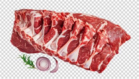 Bife De Carne De Ribeye Cru Isolado Em Fundo Transparente Vista