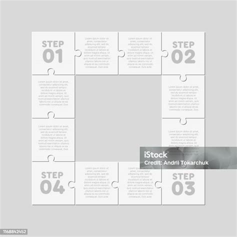 네 직소 퍼즐 사각형 다이어그램 정보 그래픽 0명에 대한 스톡 벡터 아트 및 기타 이미지 0명 4가지 개체 개념 Istock