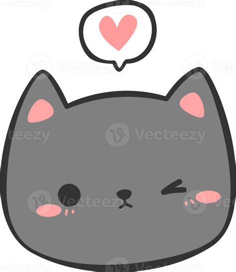 Elemento De Desenho Animado De Cabeça De Gato Gatinho Fofo 9665339 Png