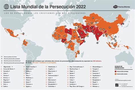 Se Dio A Conocer Un Mapa Con Los Pa Ses Donde Los Cristianos Sufren