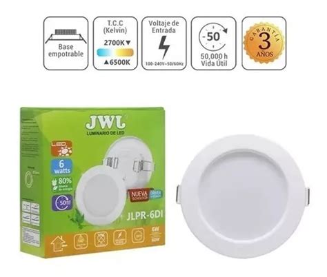 Plafon Led 6w Empotrable Luz Blanca Redondo 15pzs Jwj MercadoLibre