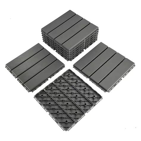 Sq Ft Plastic Interlocking Deck Tiles Pack Patio Deck Tiles X