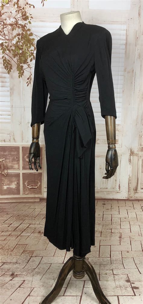 Super Sexy Original Vintage 1940s 40s Black Femme Fatale Dress Etsy