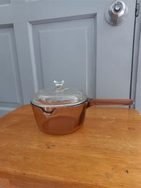 Pyrex Vision Corning Ware Amber Sauce Pan Furniture Home Living