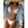 Emmiol Free Shipping 2023 Lace Up Ribbed Bikini Set Coffee L In Bikini