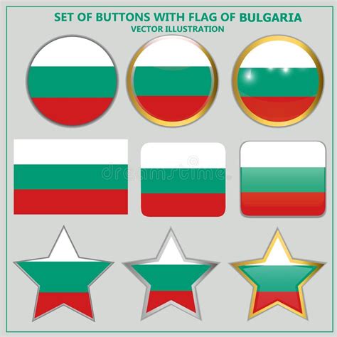 Fije Los Botones Con La Bandera De Bulgaria Ilustraci N Del Vector