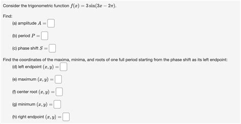 Solved Consider The Trigonometric Function F X 3 Sin 3x