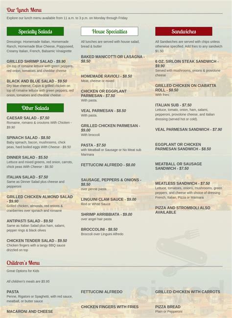 Italian Village Restaurant menus in Strongsville, Ohio, United States