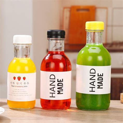 Huajing Customized Clear Round Fruit Juice Glass Bottle Cold Brew