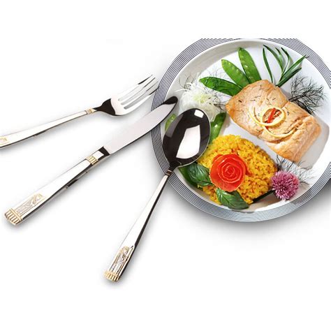 3 Pcs Roestvrij Staal Bestek Set Plated Bestek Ser Grandado