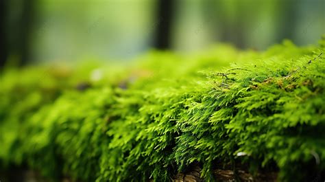 Close Up Background Or Texture Lush Green Moss Adorning Tree Old Tree