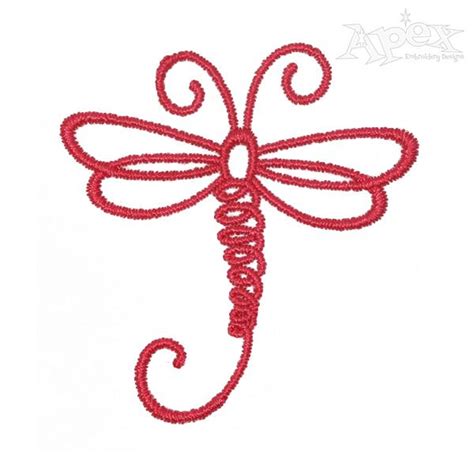 Dragonfly Embroidery Design 2 Apex Monogram Designs And Fonts