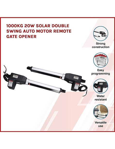 1000kg 20w Solar Double Swing Auto Motor Remote Gate Opener Autograph