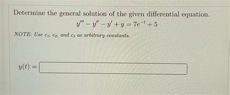 Solved Determine The General Solution Of The Given Differential