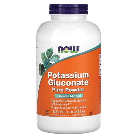 NOW Foods Gluconato De Potasio Puro En Polvo 454 G 1 Lb