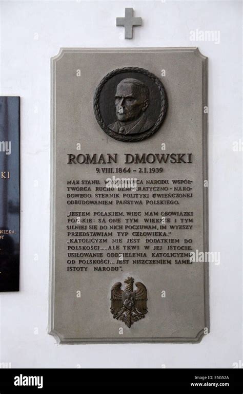 Roman Dmowski plaque in Warsaw Stock Photo - Alamy