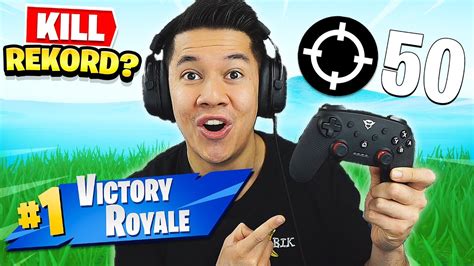 Ny Kill Rekord Kills Og Vinder Med Controller I Fortnite Youtube