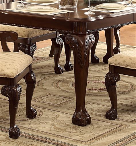 Dark Cherry Finish Formal Dining 5pc Set Table With Home Elegance Usa