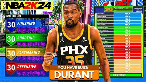 I Made The Perfect Kevin Durant Build In Nba K Youtube